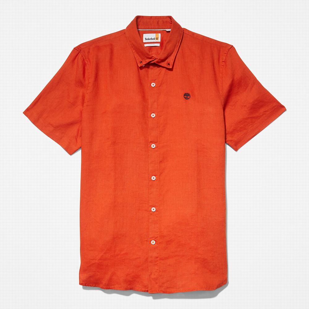 Pánské Košile Timberland Mill River Krátké-Sleeve Oranžové | TI07145-794