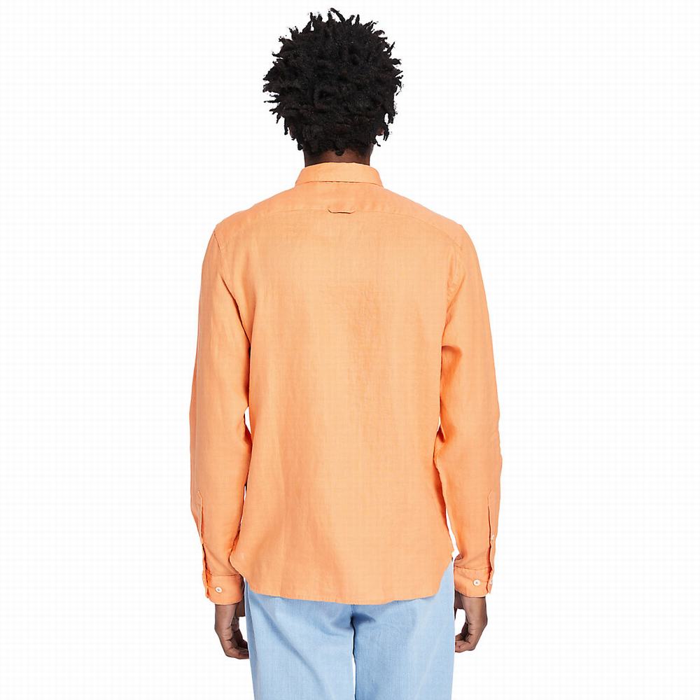 Pánské Košile Timberland Mill River LS Linen Oranžové | TI48127-158