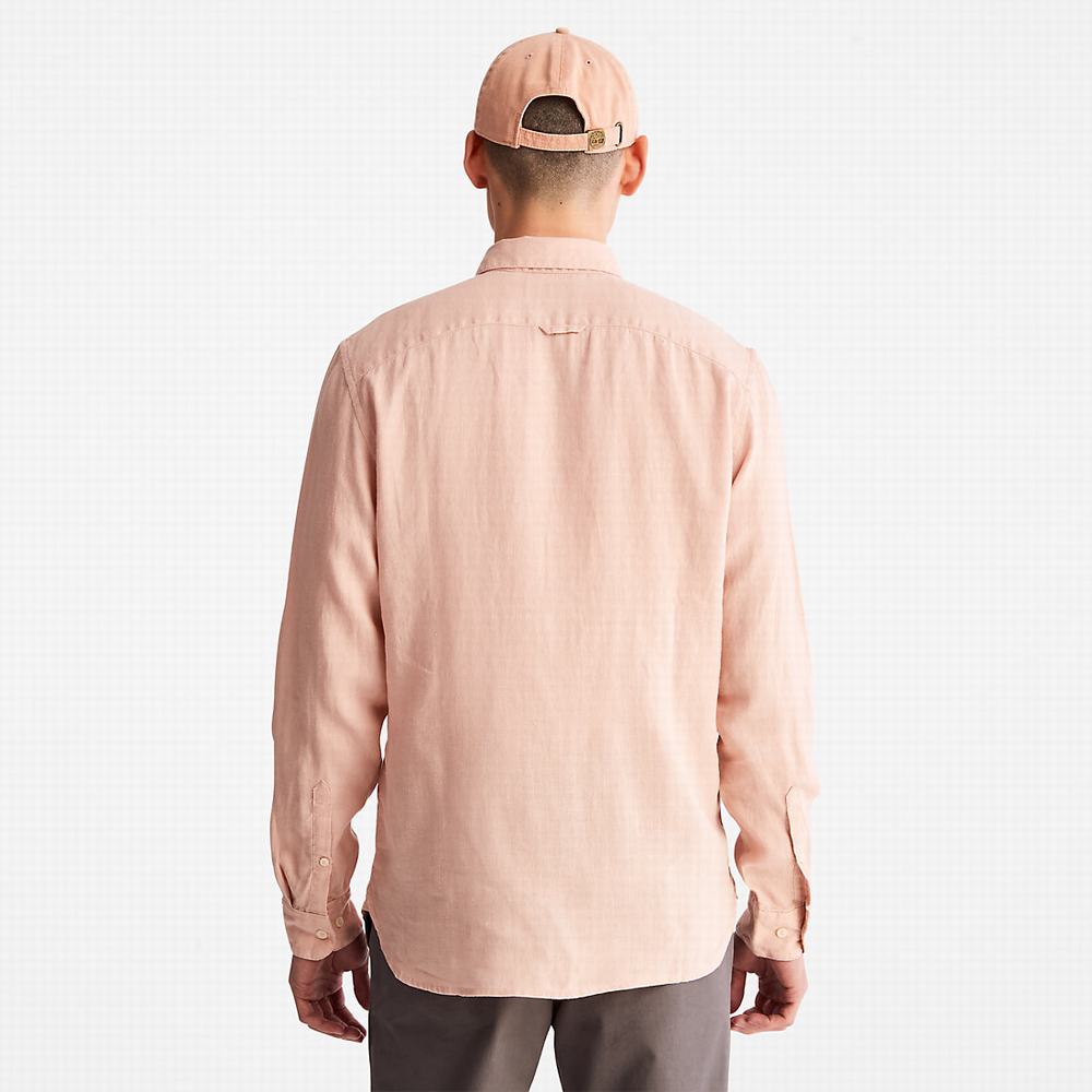 Pánské Košile Timberland Mill River Slim-Fit Linen Světle Růžové | TI05497-374