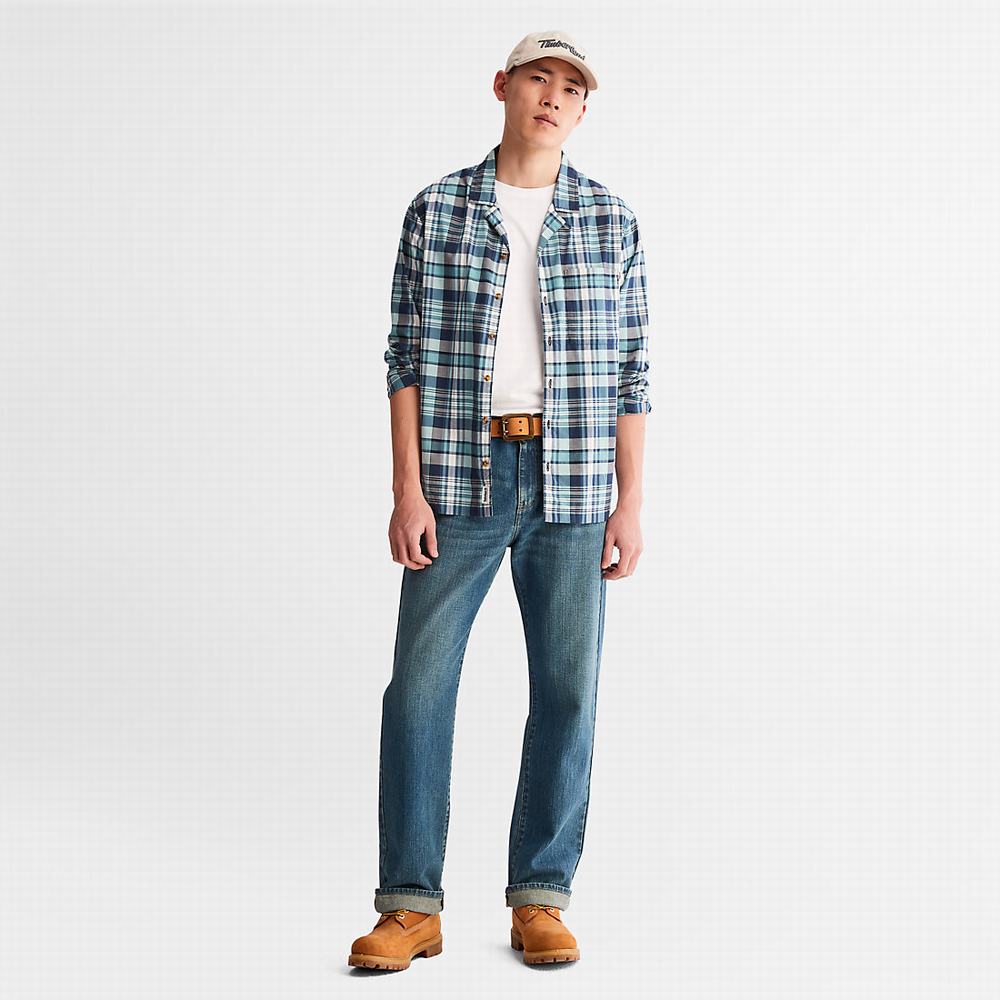 Pánské Košile Timberland Outdoor Heritage Check Tmavě Blankyt | TI12359-731