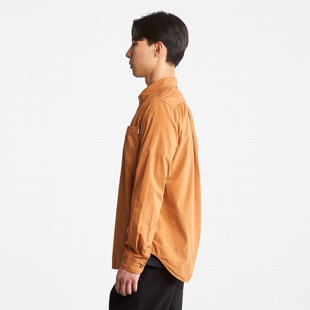 Pánské Košile Timberland Outdoor Heritage Washed Poplin Světle Hnědé | TI68702-097
