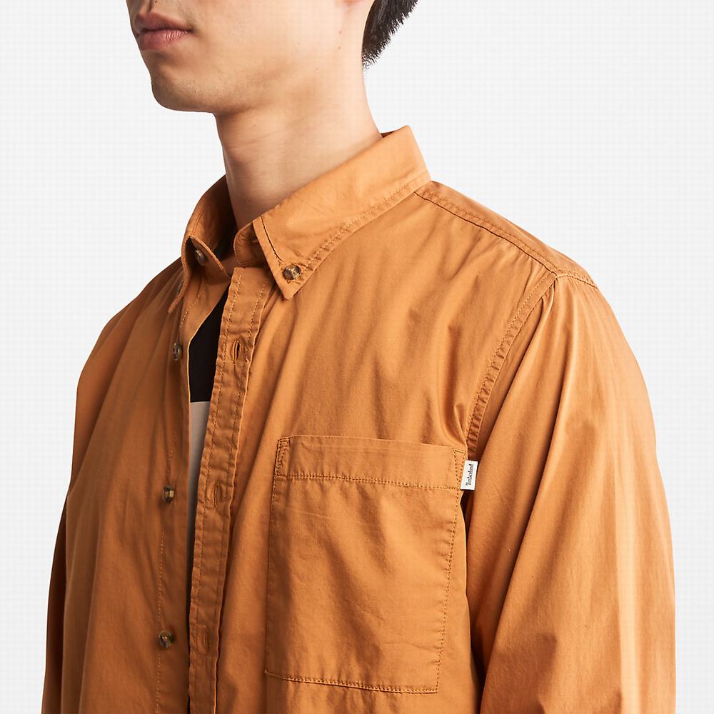 Pánské Košile Timberland Outdoor Heritage Washed Poplin Světle Hnědé | TI68702-097