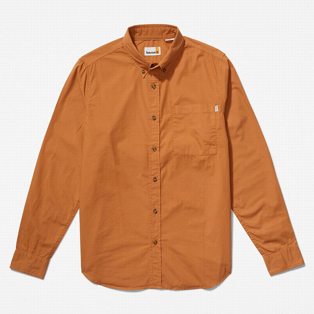 Pánské Košile Timberland Outdoor Heritage Washed Poplin Světle Hnědé | TI68702-097