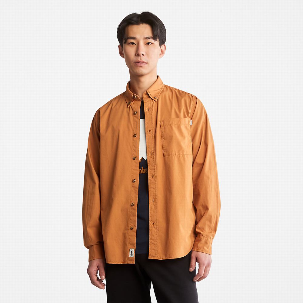 Pánské Košile Timberland Outdoor Heritage Washed Poplin Světle Hnědé | TI68702-097