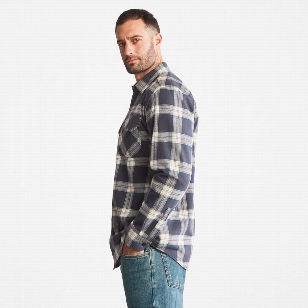 Pánské Košile Timberland PRO® Woodfort Heavyweight Flannel Pracovní India Ink Plaid | TI84196-521