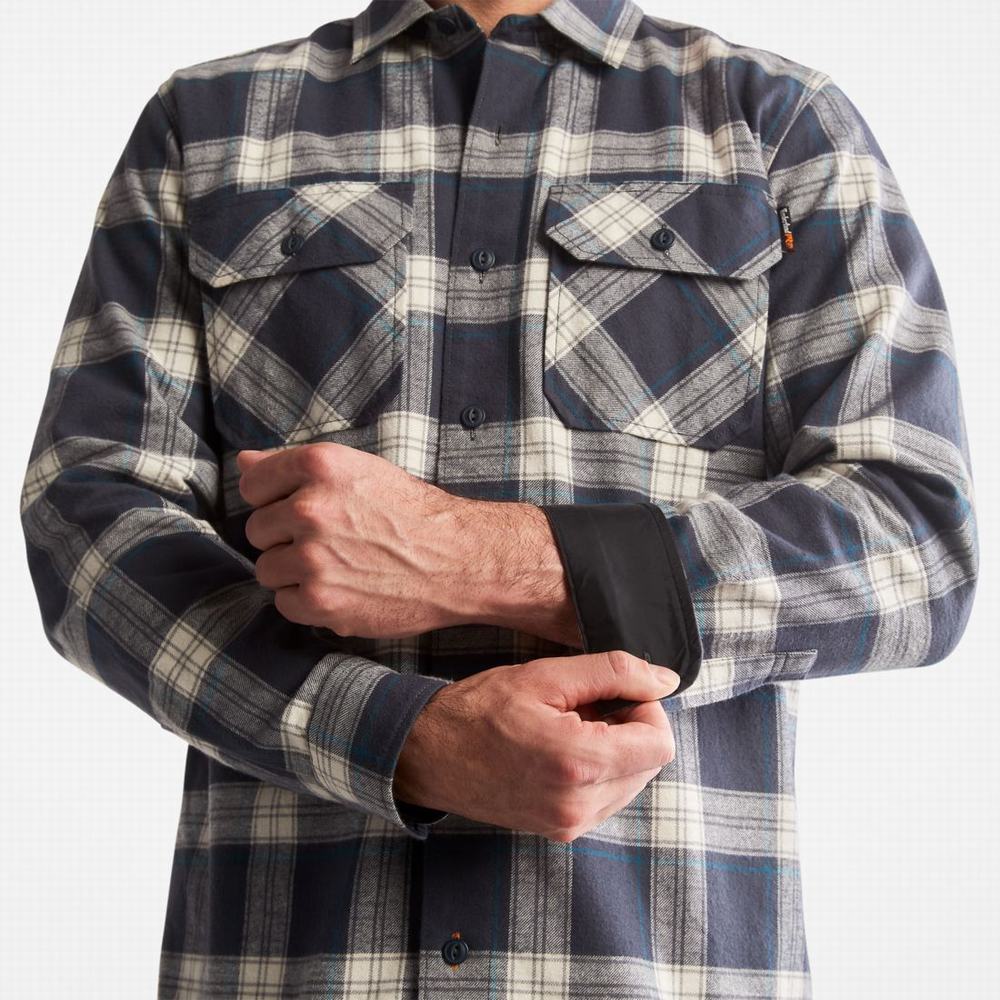 Pánské Košile Timberland PRO® Woodfort Heavyweight Flannel Pracovní India Ink Plaid | TI84196-521