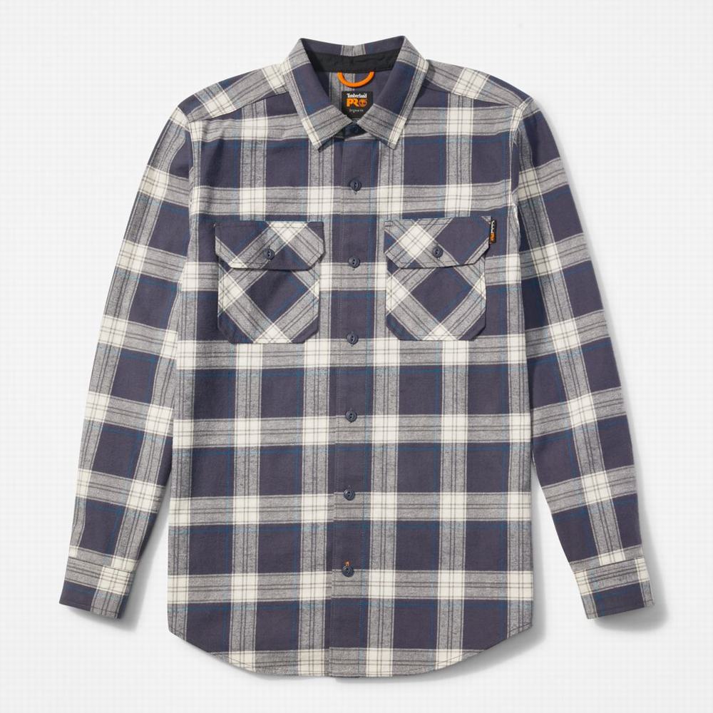Pánské Košile Timberland PRO® Woodfort Heavyweight Flannel Pracovní India Ink Plaid | TI84196-521