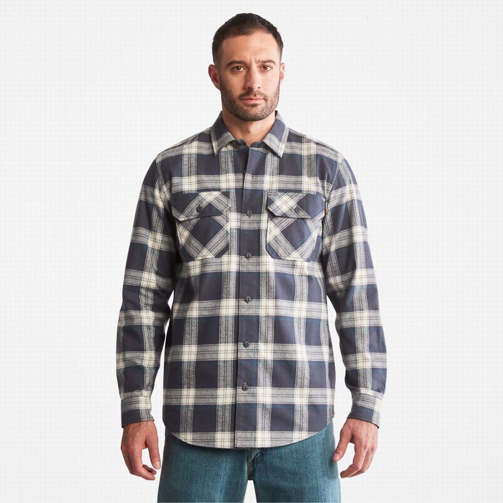 Pánské Košile Timberland PRO® Woodfort Heavyweight Flannel Pracovní India Ink Plaid | TI84196-521