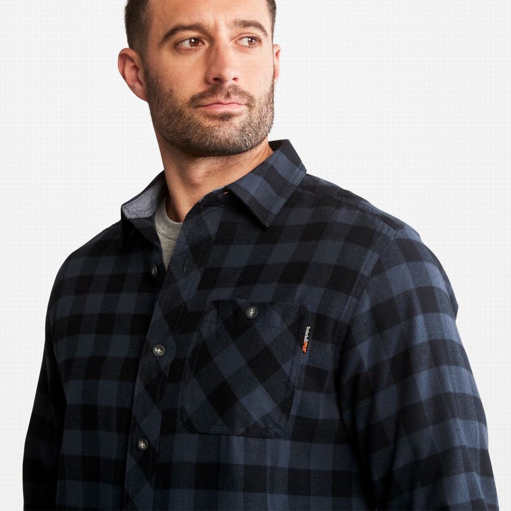 Pánské Košile Timberland PRO® Woodfort Midweight Flannel Pracovní Tmavě Blankyt | TI23597-645
