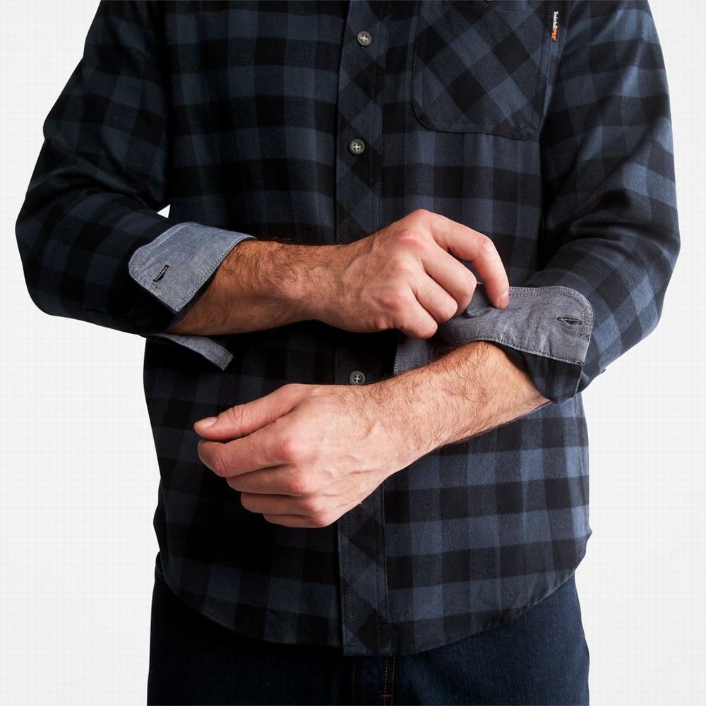 Pánské Košile Timberland PRO® Woodfort Midweight Flannel Pracovní Tmavě Blankyt | TI23597-645