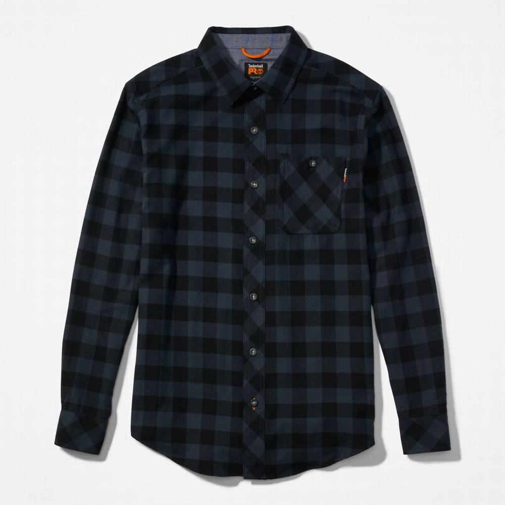 Pánské Košile Timberland PRO® Woodfort Midweight Flannel Pracovní Tmavě Blankyt | TI23597-645