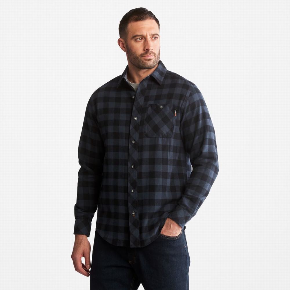 Pánské Košile Timberland PRO® Woodfort Midweight Flannel Pracovní Tmavě Blankyt | TI23597-645