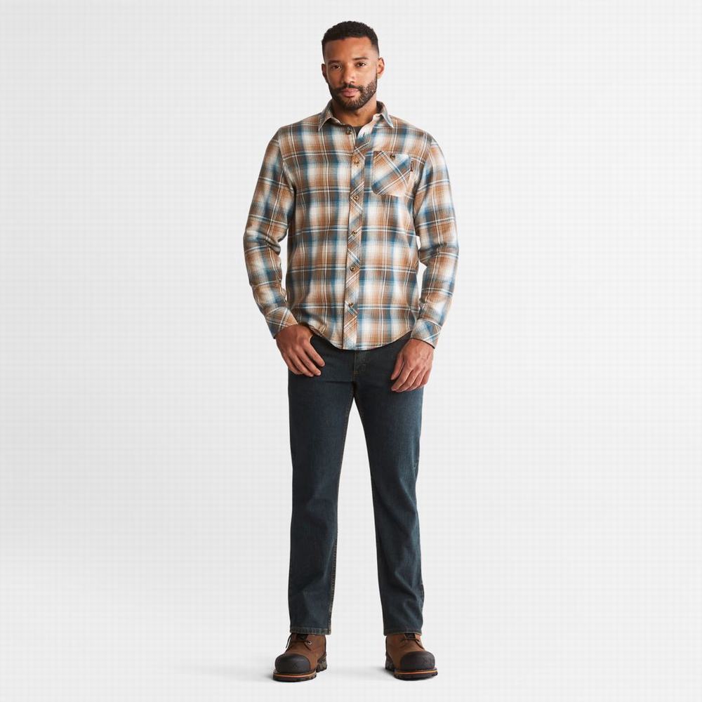 Pánské Košile Timberland PRO® Woodfort Midweight Flannel Pracovní Hnědé | TI32915-849