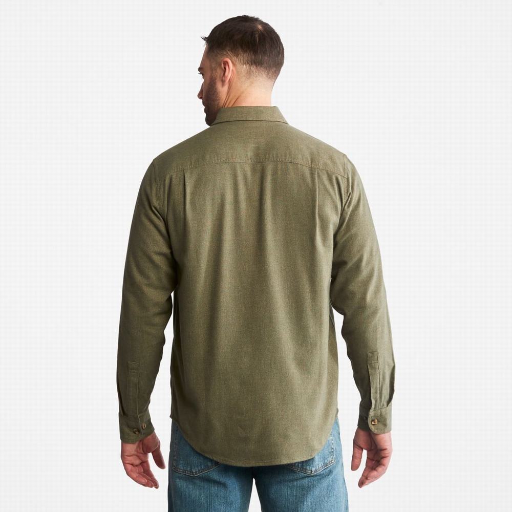 Pánské Košile Timberland PRO® Woodfort Midweight Flannel Pracovní Tmavě Zelene | TI60278-143