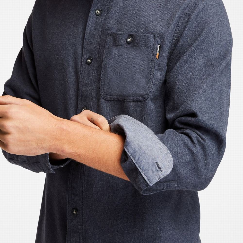 Pánské Košile Timberland PRO® Woodfort Midweight Flannel Pracovní Tmavě Blankyt | TI97561-358