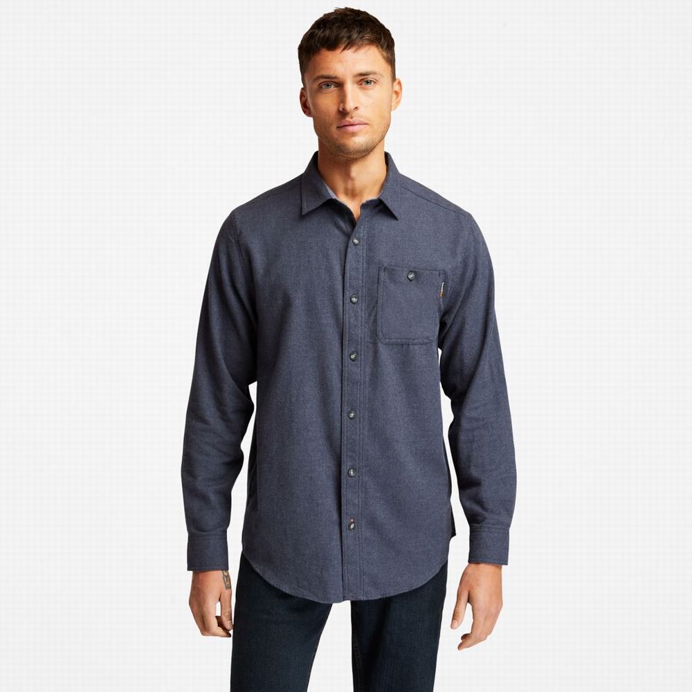 Pánské Košile Timberland PRO® Woodfort Midweight Flannel Pracovní Tmavě Blankyt | TI97561-358