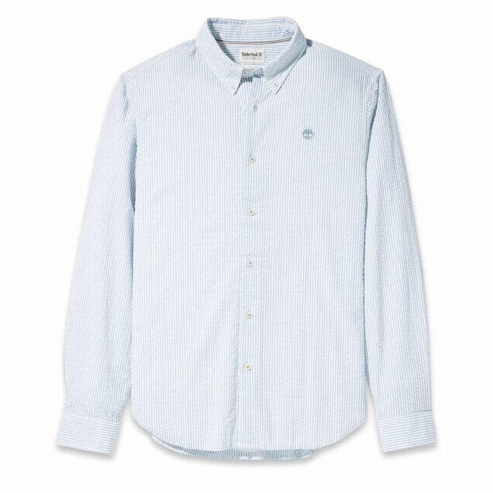 Pánské Košile Timberland Pruhovaný Seersucker Blankyt | TI71056-647