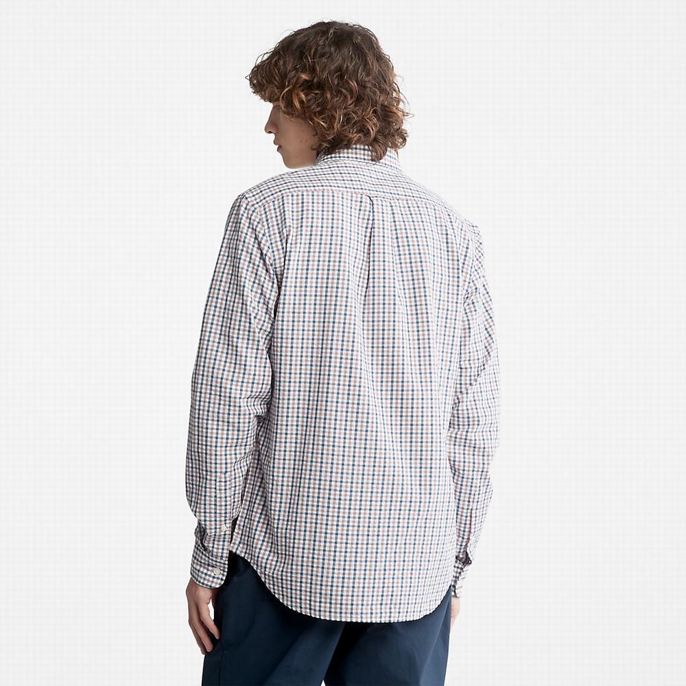 Pánské Košile Timberland Seersucker Gingham Fialové | TI43805-984