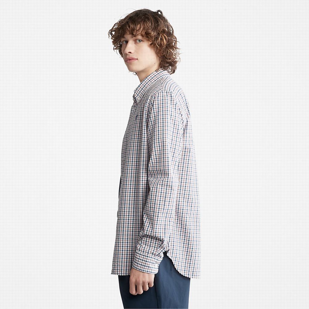 Pánské Košile Timberland Seersucker Gingham Fialové | TI43805-984