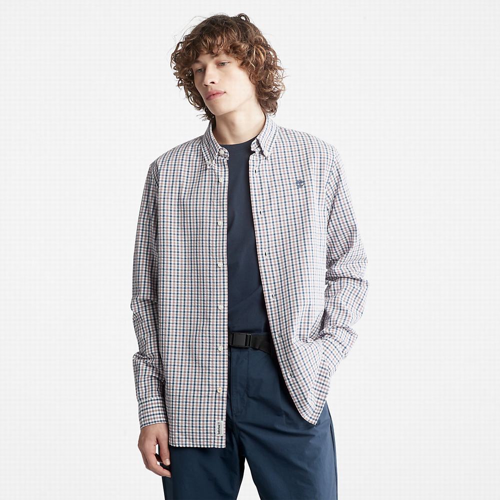 Pánské Košile Timberland Seersucker Gingham Fialové | TI43805-984