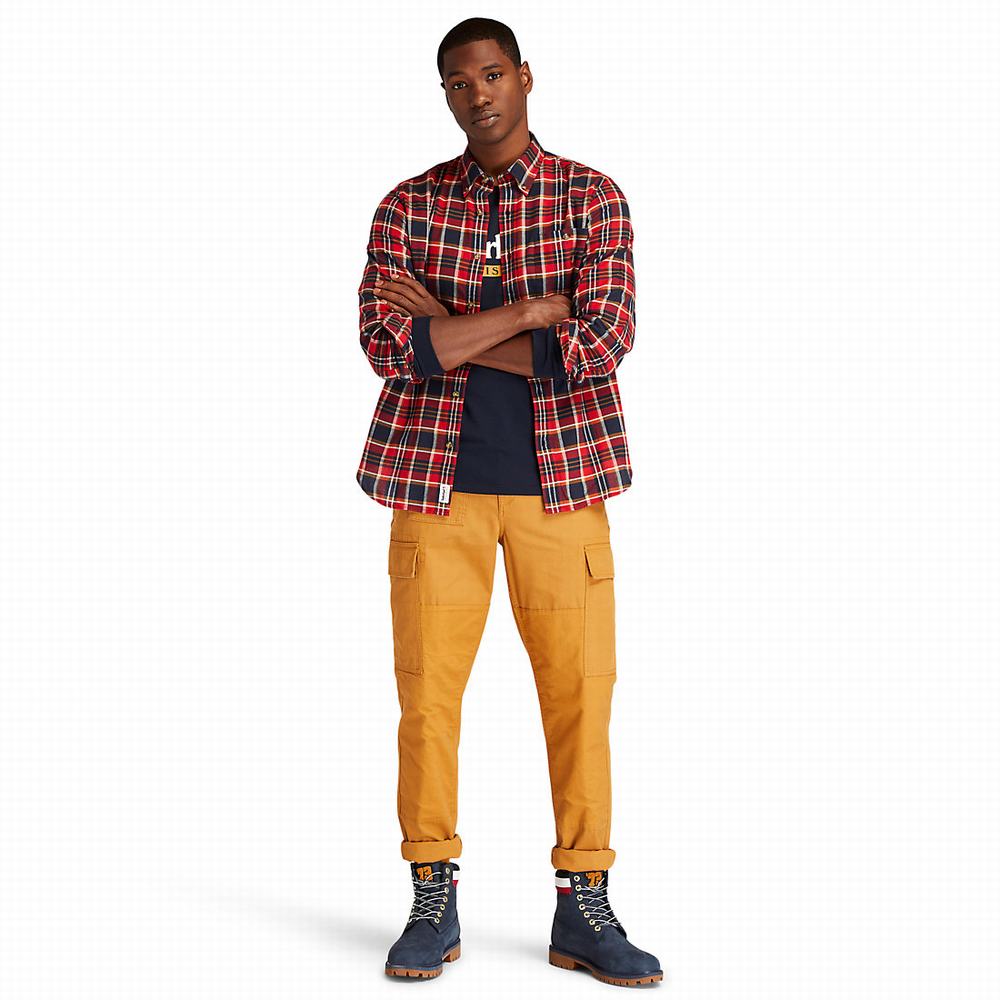 Pánské Košile Timberland SolucellAir™ Tartan Červené | TI04369-132