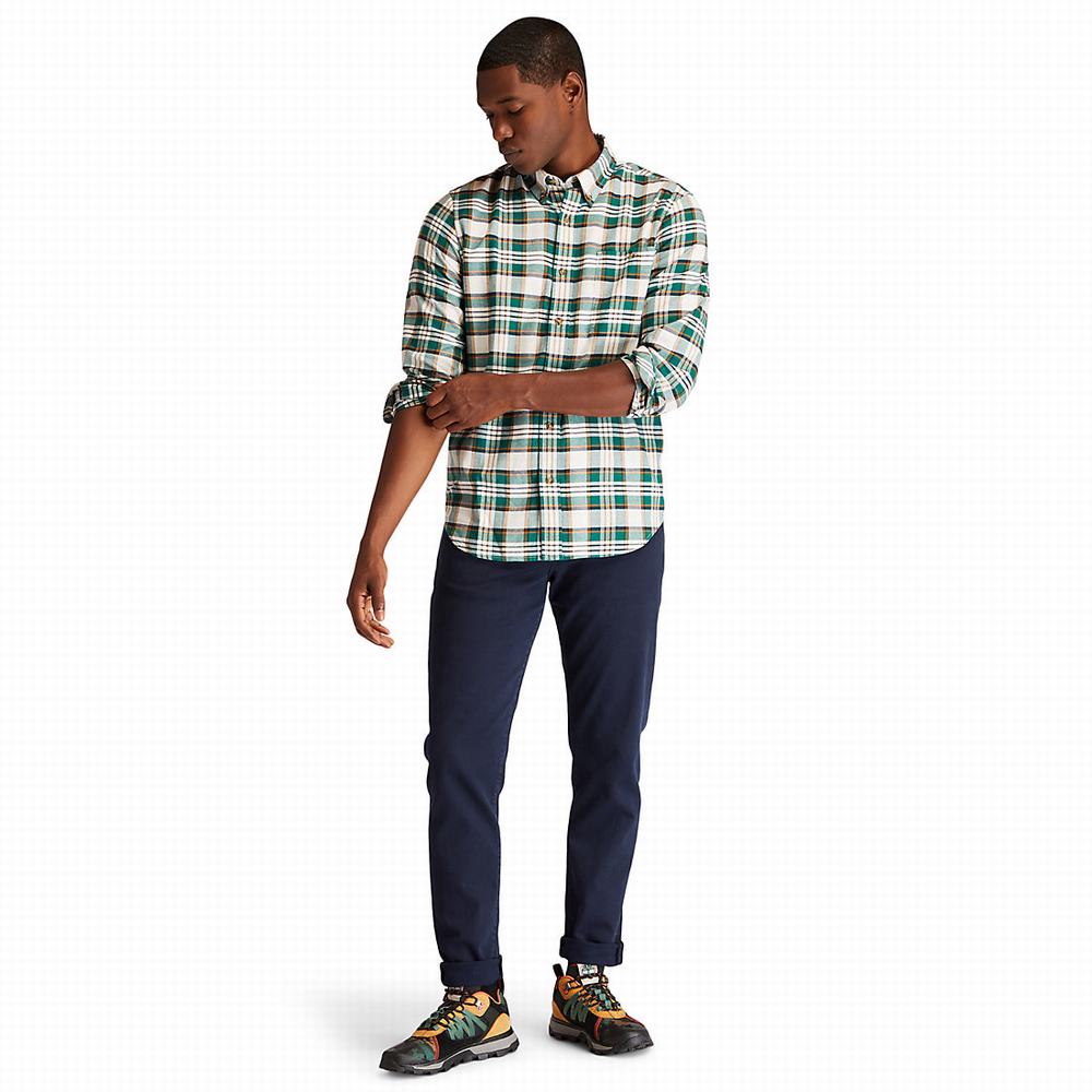 Pánské Košile Timberland SolucellAir™ Tartan Zelene | TI06812-168