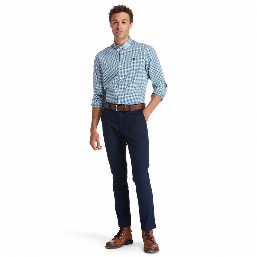 Pánské Košile Timberland Suncook River Gingham Tyrkysové | TI52493-137