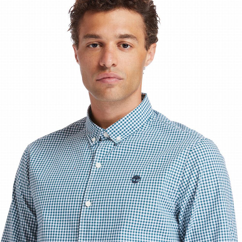 Pánské Košile Timberland Suncook River Gingham Tyrkysové | TI52493-137
