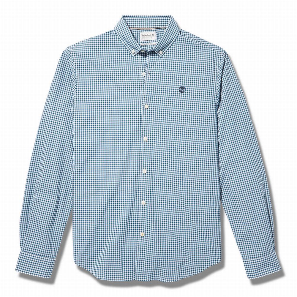 Pánské Košile Timberland Suncook River Gingham Tyrkysové | TI52493-137