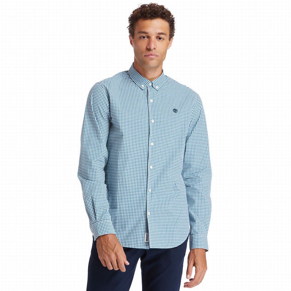 Pánské Košile Timberland Suncook River Gingham Tyrkysové | TI52493-137