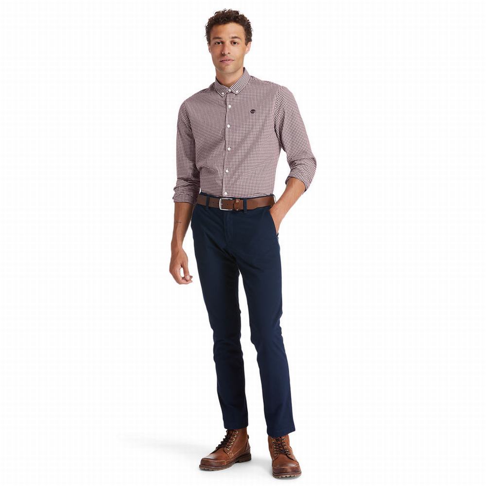 Pánské Košile Timberland Suncook River Gingham Vínové | TI54273-210