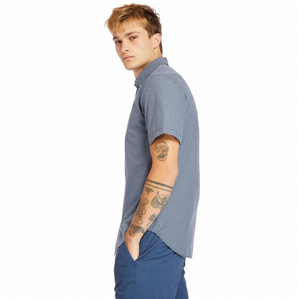 Pánské Košile Timberland Suncook River Krátké-Sleeve Poplin Blankyt | TI03694-297