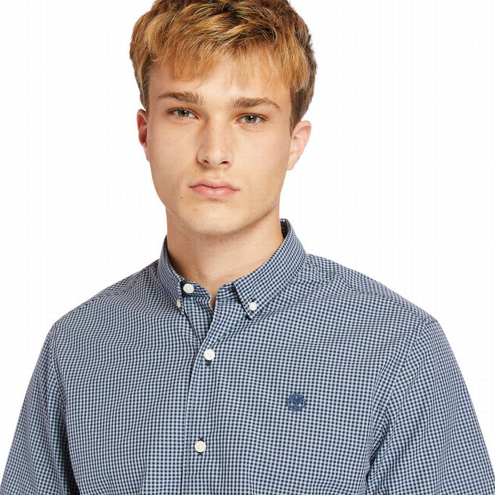 Pánské Košile Timberland Suncook River Krátké-Sleeve Poplin Blankyt | TI03694-297