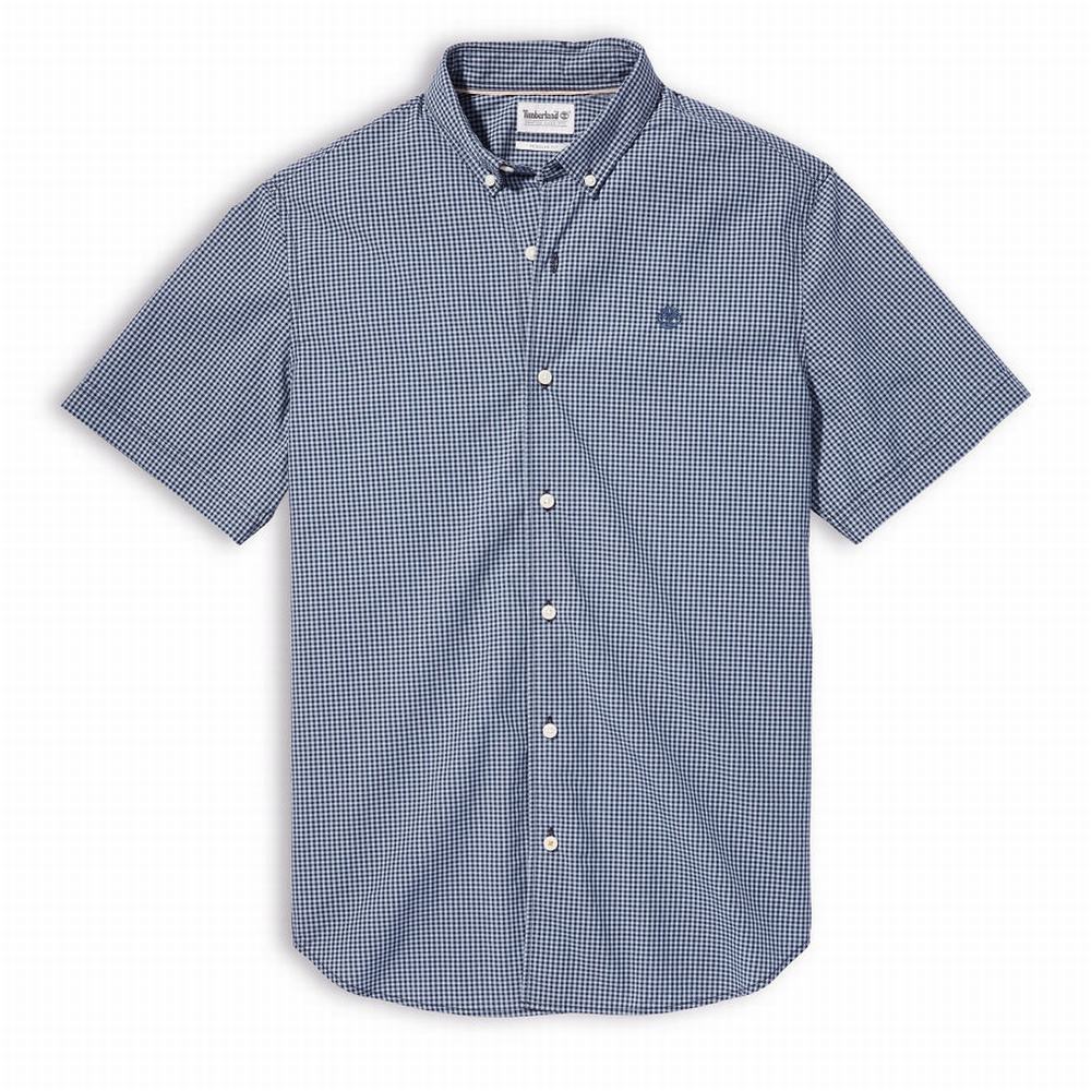 Pánské Košile Timberland Suncook River Krátké-Sleeve Poplin Blankyt | TI03694-297