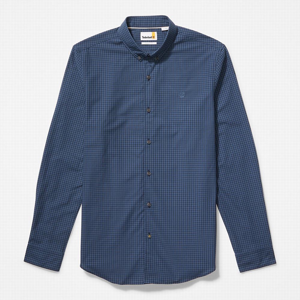 Pánské Košile Timberland Suncook River Poplin Tmavě Blankyt | TI93710-462