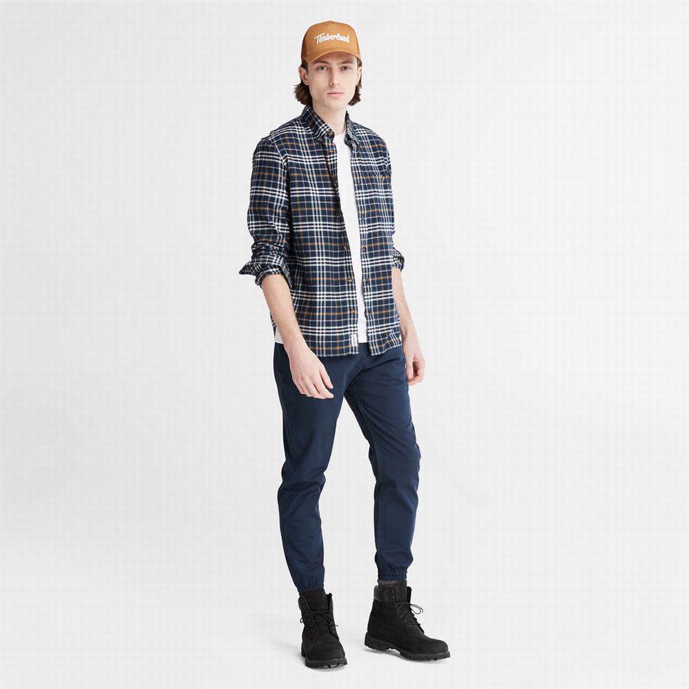 Pánské Košile Timberland Tartan Shirt with SolucellAir™ Technologie Tmavě Blankyt | TI08726-609
