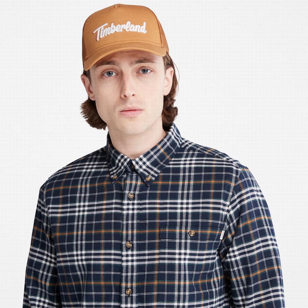 Pánské Košile Timberland Tartan Shirt with SolucellAir™ Technologie Tmavě Blankyt | TI08726-609