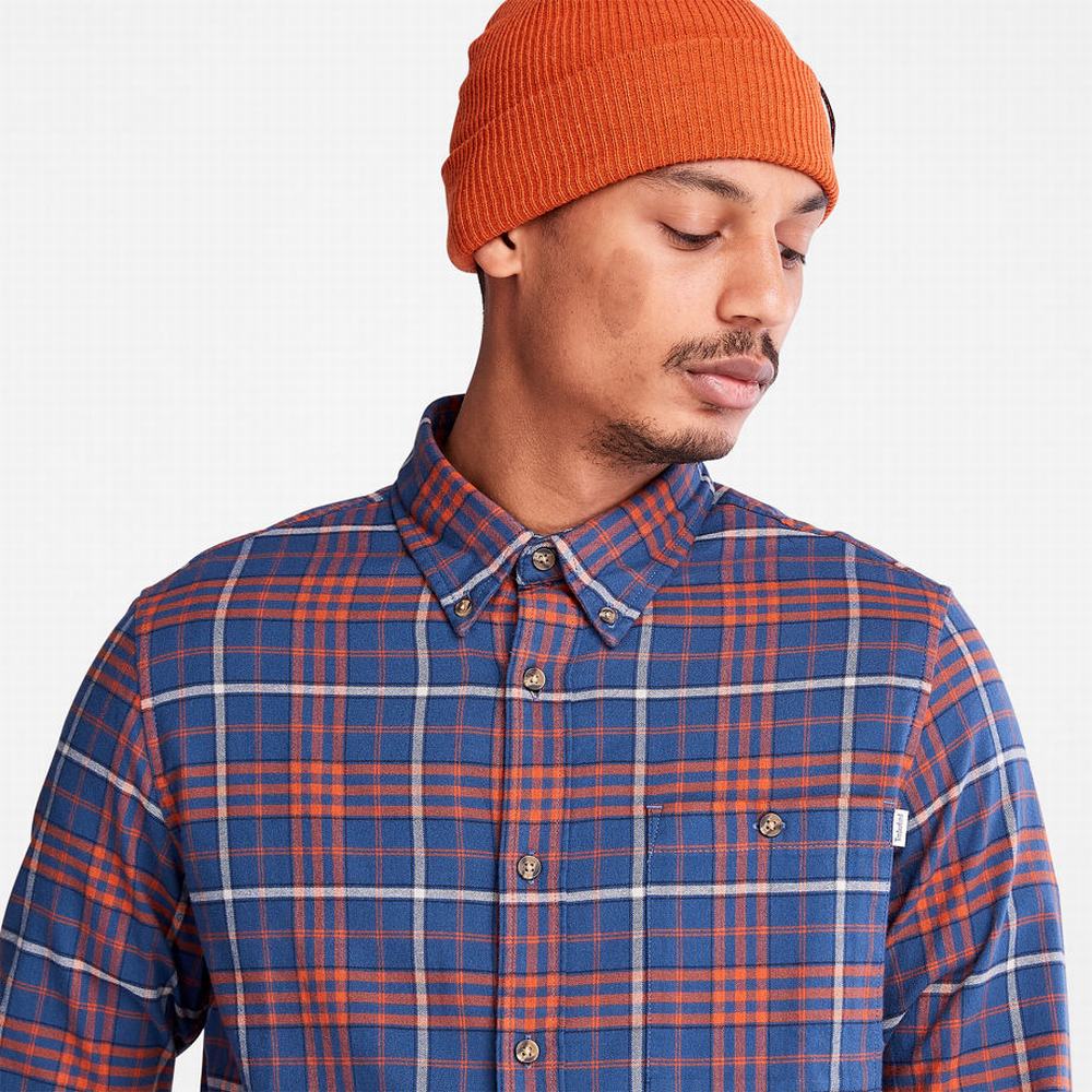Pánské Košile Timberland Tartan Shirt with SolucellAir™ Technologie Blankyt | TI39701-014