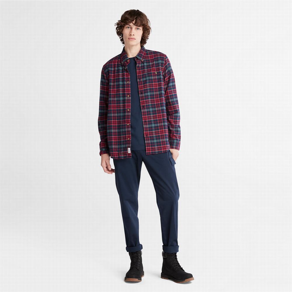 Pánské Košile Timberland Tartan Shirt with SolucellAir™ Technologie Červené | TI42671-863
