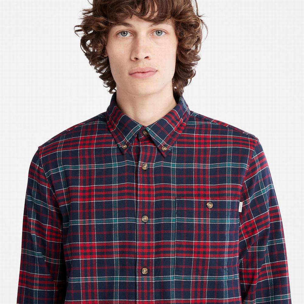 Pánské Košile Timberland Tartan Shirt with SolucellAir™ Technologie Červené | TI42671-863