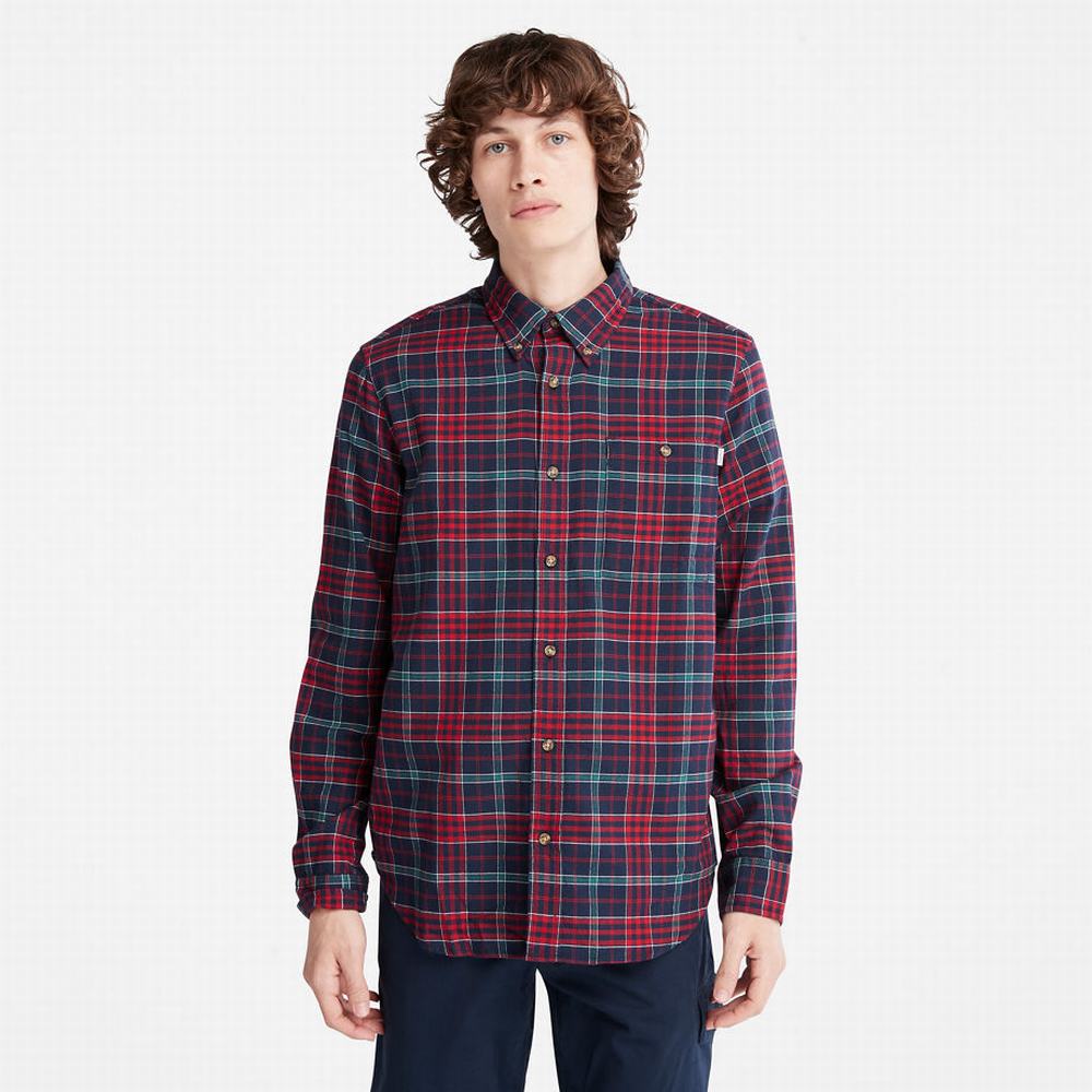 Pánské Košile Timberland Tartan Shirt with SolucellAir™ Technologie Červené | TI42671-863