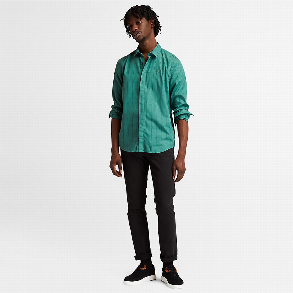 Pánské Košile Timberland Tencel™ Check Zelene | TI21709-423