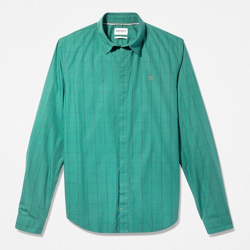 Pánské Košile Timberland Tencel™ Check Zelene | TI21709-423