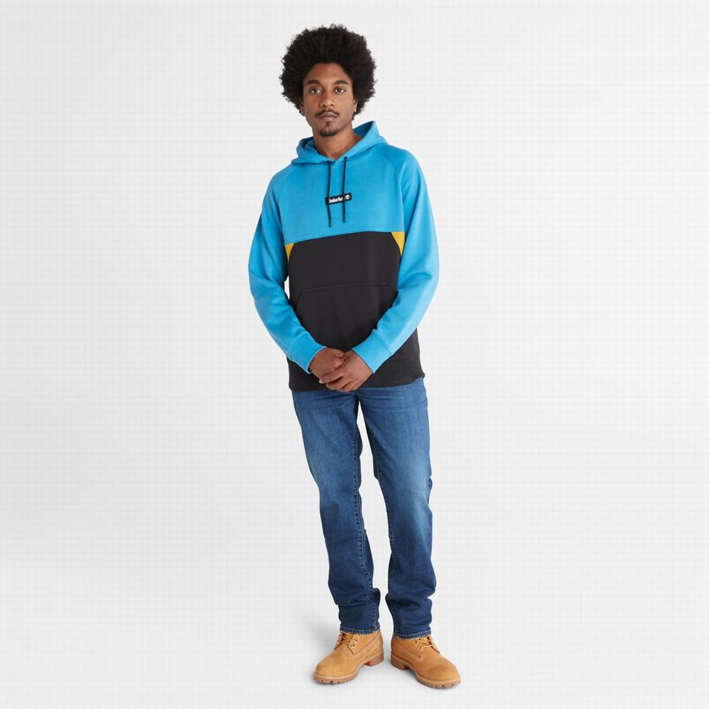 Pánské Mikiny S Kapucí Timberland Colorblock Světle Blankyt Černé | TI58246-468