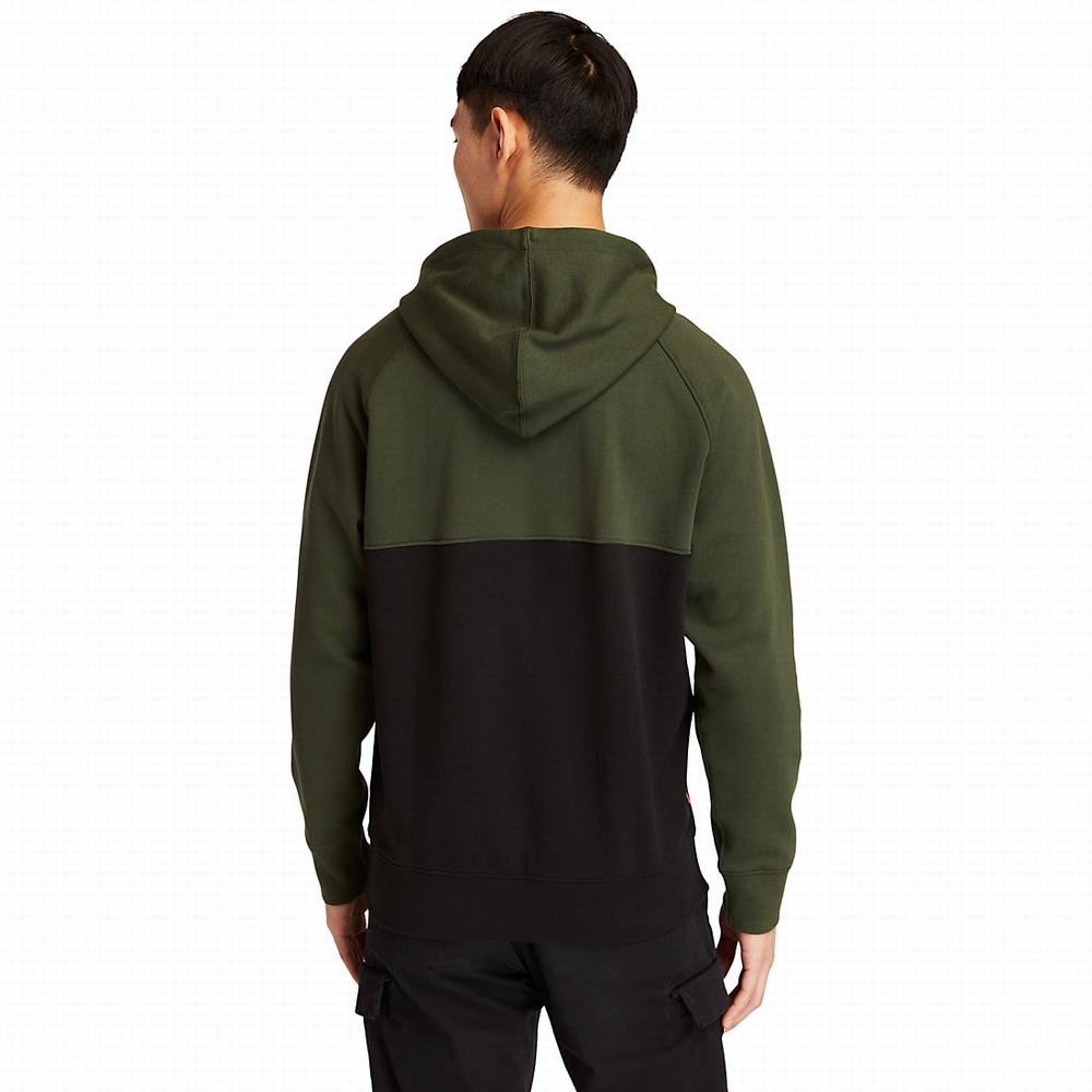 Pánské Mikiny S Kapucí Timberland Cut-and-sew Tmavě Zelene | TI25874-970