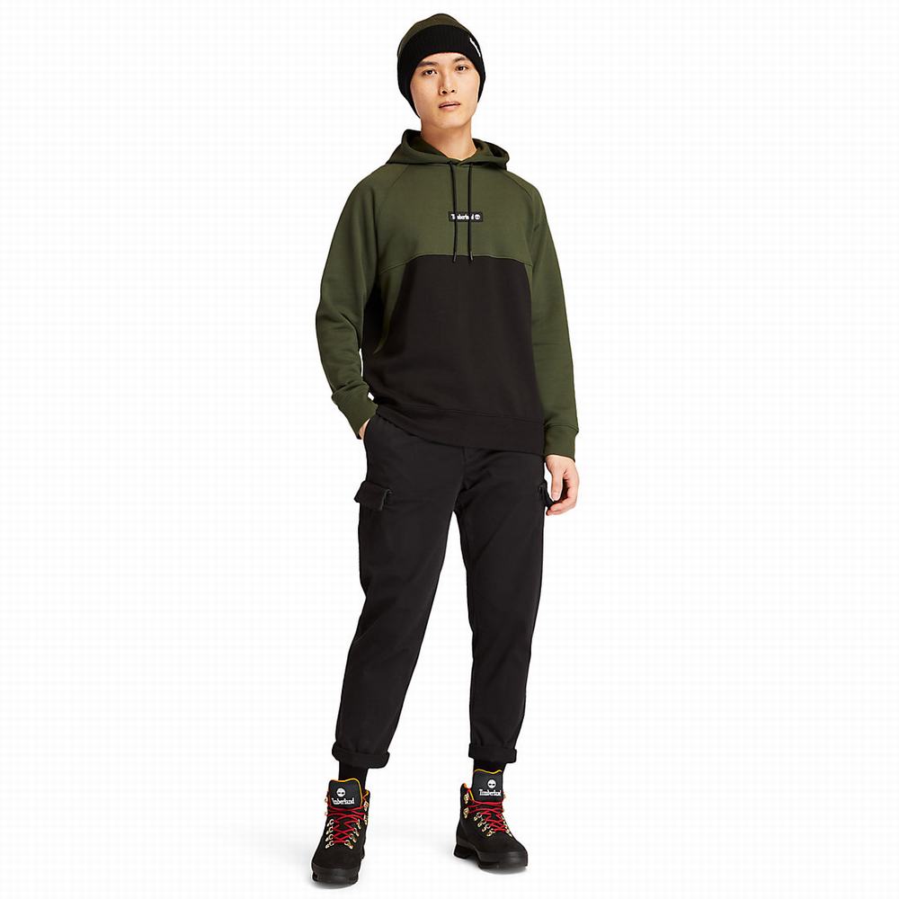 Pánské Mikiny S Kapucí Timberland Cut-and-sew Tmavě Zelene | TI25874-970