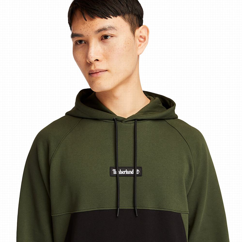 Pánské Mikiny S Kapucí Timberland Cut-and-sew Tmavě Zelene | TI25874-970