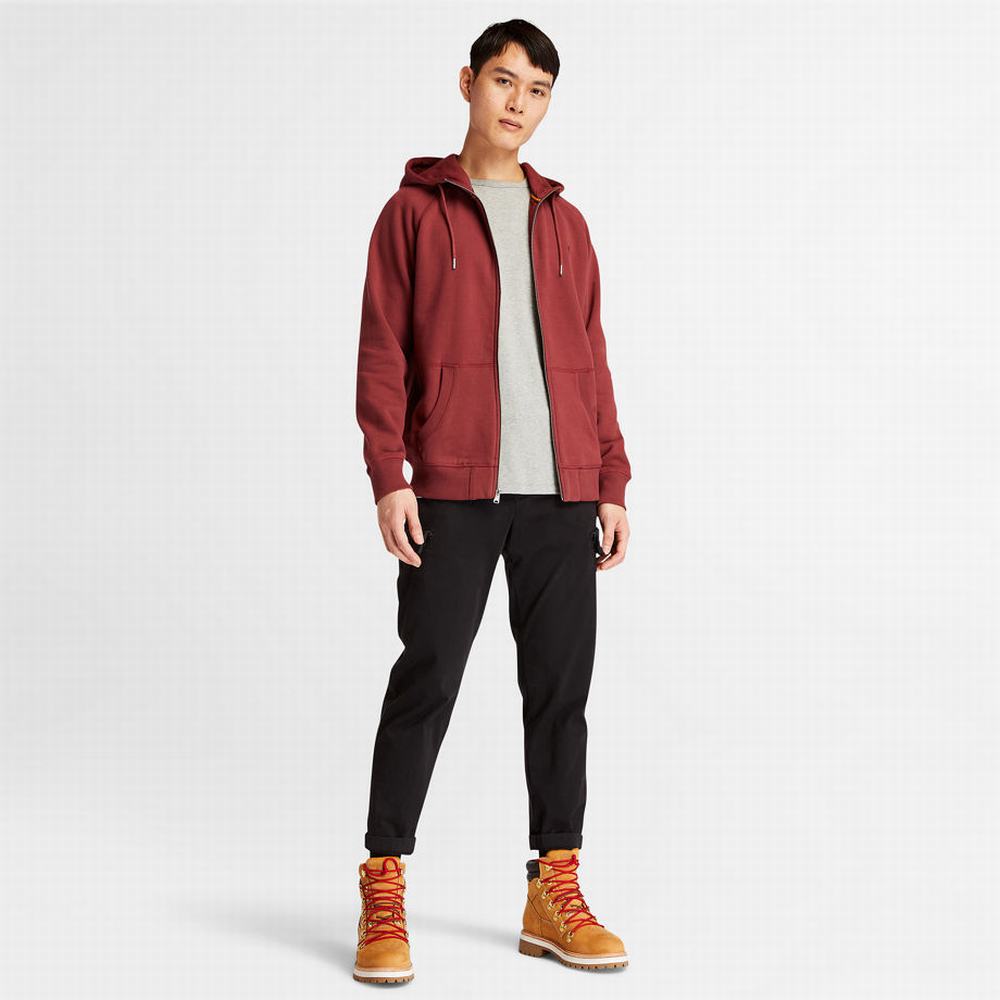 Pánské Mikiny S Kapucí Timberland Exeter River Zip Červené | TI06138-859