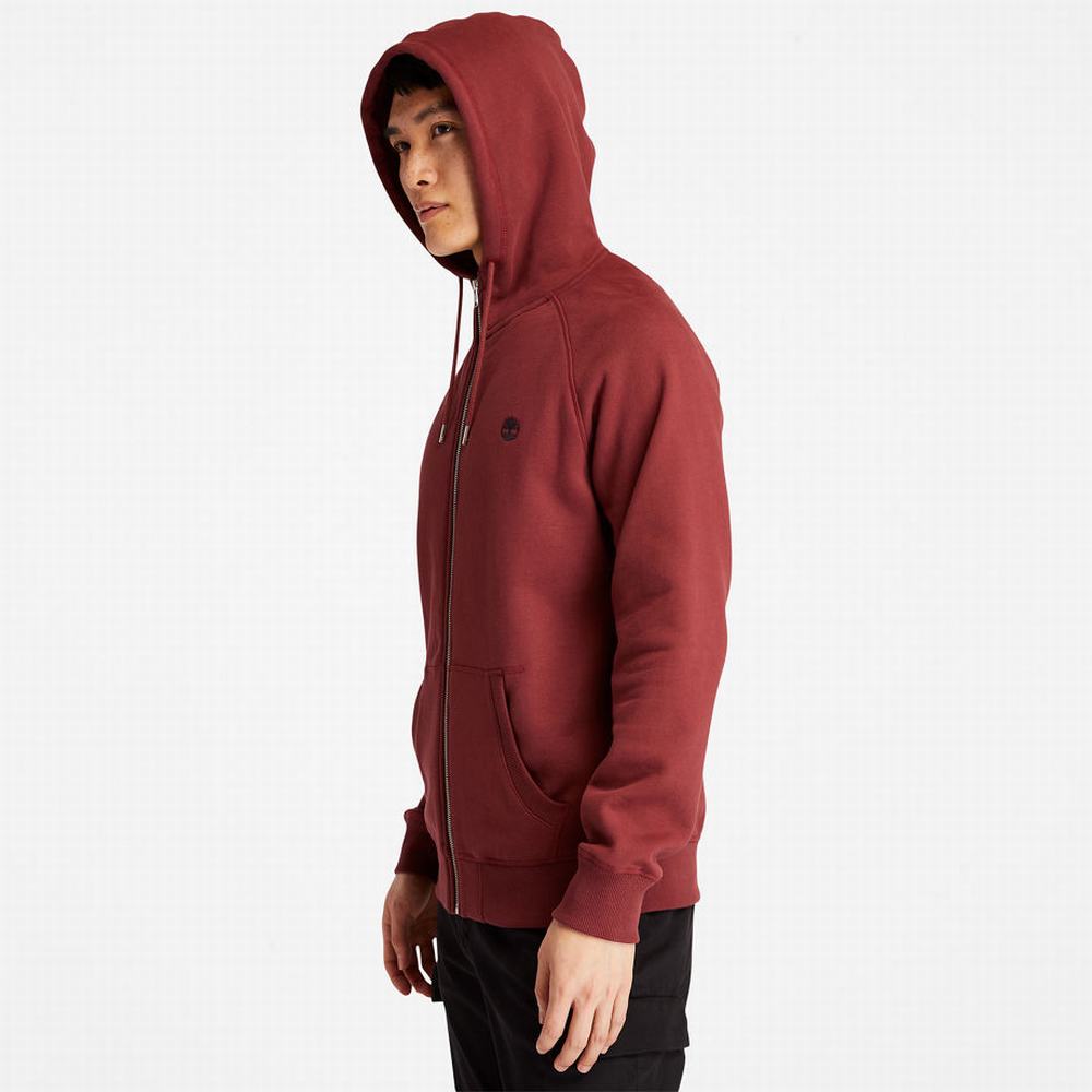 Pánské Mikiny S Kapucí Timberland Exeter River Zip Červené | TI06138-859