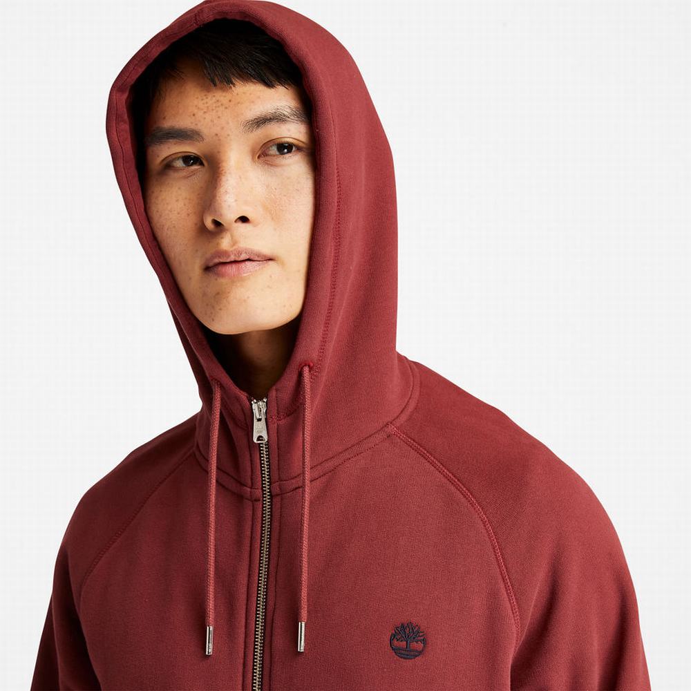 Pánské Mikiny S Kapucí Timberland Exeter River Zip Červené | TI06138-859